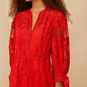 NWT Farm Rio Stunning Red Lace Dress